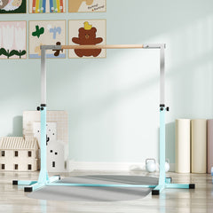 PURE Height Adjustable Gymnastics Horizontal Bar for Kids, Children Junior Kip High Bar Fitness, Light Blue