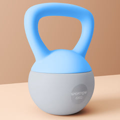 PURE 6KG Soft Kettlebell, Kettlebell with Non-Slip Handle for Home Gym, Weight Lifting, Strength Training, Light Blue/Grey