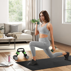 PURE Dumbbells Set with Storage Rack, 2 x 1kg, 2 x 3kg, 2 x 5kg, Green