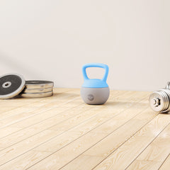 PURE 10KG Soft Kettlebell, Kettlebell with Non-Slip Handle for Home Gym, Weight Lifting, Strength Training, Light Blue/Grey