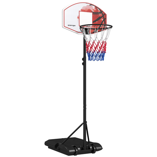 PURE Adjustable Basketball Stand Net System, with Wheels, Enlarged Base, PE, Backboard, 179-209cm