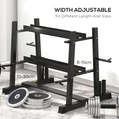 PURE 3-Tier Dumbbell Rack, Versatile Weight Rack with 4 Weight Rods for Dumbbells, Kettlebells and Plates (Rack Only)
