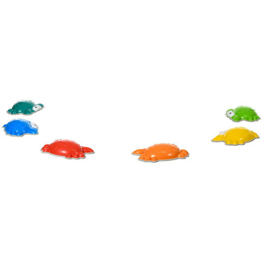 PURE 6PCs Kids Stepping Stones w/ TPE Anti-Slip Edge, Crab-Designed Balance River Stones, Obstacle Courses, Stackable