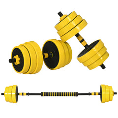 PURE 30KG Dumbbell & Barbell Adjustable Set Plate Bar Clamp Rod Home Gym Sports Area Exercise Ergonomic