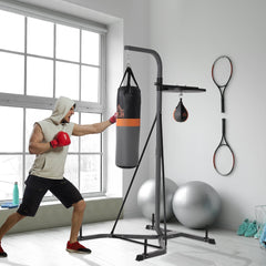 Freestanding Duo Punch Training Punchbag Sandbag Adjustable Height Home Agility Training Steel Frame