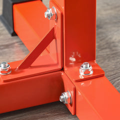 PURE Bulgarian Split Squat Stand, 12-Level Adjustable Single Leg Squat Machine with Foam Roller and Anti-Slip Pads for Lower Body Strength Training, Red