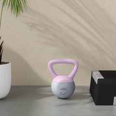 PURE 4KG Soft Kettlebell, Kettle Bell with Non-Slip Handle for Home Gym, Weight Lifting, Strength Training, Purple/Grey