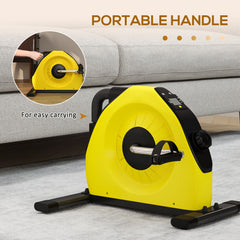 PURE Mini Exercise Bike, Portable Pedal Exerciser with LCD Display for Legs, Arms, Rehabilitation, Therapy, Yellow