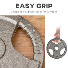 PURE Set of 6 Cast Iron Olympic Weight for 2"/5cm Hole Dumbbell Handle Bar 35kg Dumbbell Plates Barbell Weight 2 x 5kg, 2 x 2.5kg, 2 x 10kg