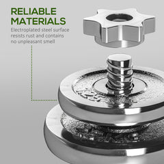 PURE 20kg 2-in-1 Barbell and Dumbbell Set, with Non-Slip Handle, for Weight Lifting, Training Home Gym