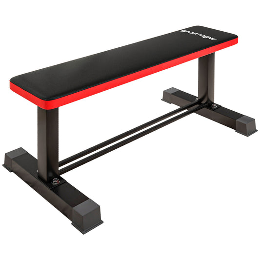 PURE Flat Weight Bench, 300KG Weight Capacity Workout Bench with Dumbbell Rack