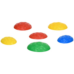 PURE Six-Piece Kids Stepping Stones, with Non-Slip Mats, Balance River Stones