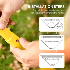 PURE 2.8m Portable Folding Badminton Net Set with 4 Badminton Rackets and 2 Nylon Shuttlecocks, for Adults Kids Indoor Outdoor Exercise Training