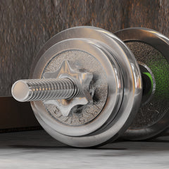 PURE 20kg 2-in-1 Barbell and Dumbbell Set, with Non-Slip Handle, for Weight Lifting, Training Home Gym