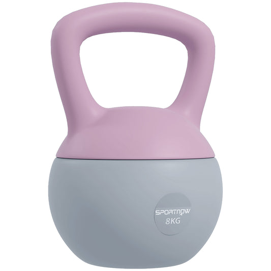 PURE 8KG Soft Kettlebell, Kettlebell with Non-Slip Handle for Home Gym, Weight Lifting, Strength Training, Purple/Grey