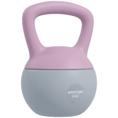 PURE 8KG Soft Kettlebell, Kettlebell with Non-Slip Handle for Home Gym, Weight Lifting, Strength Training, Purple/Grey