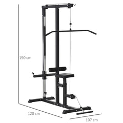 PURE Exercise Pulley Machine Power Tower with Adjustable Seat Cable Positions