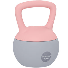 PURE 10KG Soft Kettlebell, Kettlebell with Non-Slip Handle for Home Gym, Weight Lifting, Strength Training, Pink/Grey