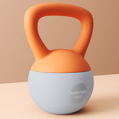 PURE 6KG Soft Kettlebell with Non-Slip Handle, for Home Gym, Weight Lifting, Strength Training, Orange/Grey