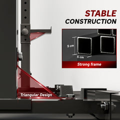 PURE Adjustable Squat Rack, Weight Strength Training Bench Press Rack Weight Bench Supporter for Home Gym Exercise, Max Load 150kg, 124-154cm