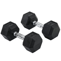 PURE 2x10kg Hex Dumbbells Set Rubber Dumbbells Weight Lifting Equipment Fitness Home Gym