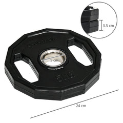 PURE Olympic Weight Plates Set, Metal and Rubber Bumper Plates Weights Discs with 2"/5cm Holes, for Home Gym Weight Lifting Strength Training, 2 x 5kg, Black