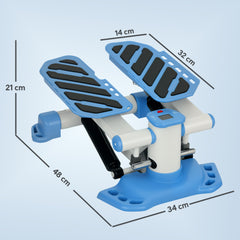 PURE Portable Mini Stepper, Steppers for Exercise Workout with LCD Display Monitor, Anti-skid Foot Pedals for Home Gym Office, Blue