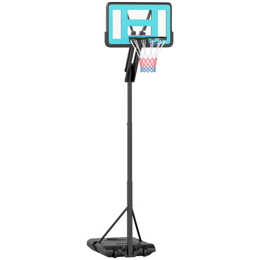 PURE Fully Adjustable Basketball Hoop Outdoor, 146-236cm Basketball Hoop and Stand with Weighted Base and Shatterproof Backboard, Portable on Wheels for Junior, Adults
