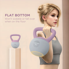PURE 4KG Soft Kettlebell, Kettle Bell with Non-Slip Handle for Home Gym, Weight Lifting, Strength Training, Purple/Grey