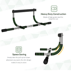 PURE Pull-Up Bar for Doorway, Home Fitness Door Horizontal Push up Bar for Indoor Gym Upper Body Workout, Green
