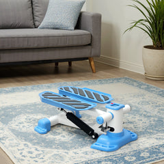 PURE Portable Mini Stepper, Steppers for Exercise Workout with LCD Display Monitor, Anti-skid Foot Pedals for Home Gym Office, Blue