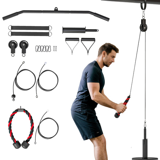 PURE Weight Pulley System, Cable Pulley System for Home Gym, Cable Machine LAT Pull Down Attachment for Biceps Curl, Tricep, Arm Workouts