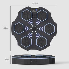 PURE Music Boxing Machine, Smart Bluetooth Boxing Machine Wall Mounted with 9 Speeds & Modes, LED Lights, Punching Pad for Adults, Black