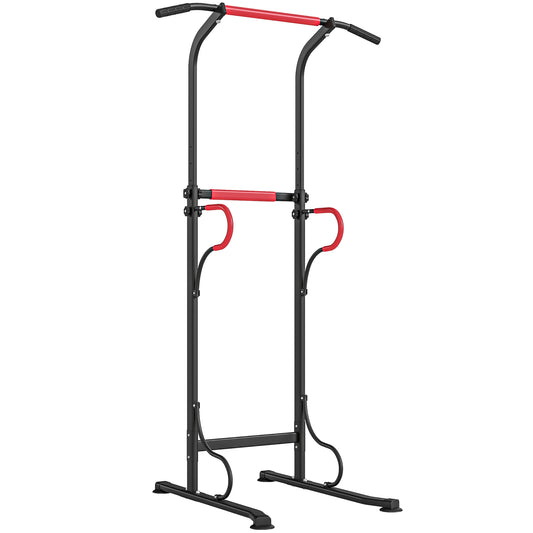 PURE Steel Multi-Use Exercise Power Tower Pull Up Station Adjustable Height W/ Grips