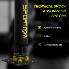 PURE Boxing Bag, Freestanding Punching Bag, with Reflex Bar, Speed Balls, Black