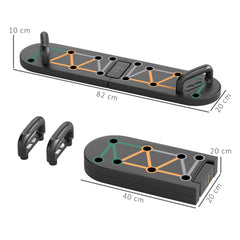 PURE Foldable Push Push Up Board with Non-Slip Pads, for Chest, Arms, Shoulders, Black