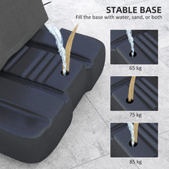 PURE 245-305cm Adjustable Basketball Hoop and Stand, with Wheels, Red