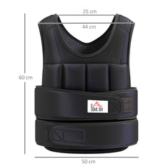 PURE 10/15/20kg Weighted Vest, Adjustable Running Weight Vest with 38 Weight Bags for Men or Women Cardio Exercise, Black