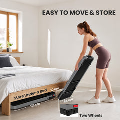 PURE Folding Walking Treadmill, Under Desk Walking Pad with Incline, Silver Tone