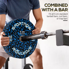 PURE Olympic Weight Plates with 5cm Holes, for Weight Lifting, 2 x 20KG