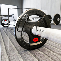 PURE Olympic Weight Plates, 2"/5cm Weight Disc Pair with Tri-Grips, 2 x 5kg Dumbbell Plates for Weightlifting and Strength Training Home Gym Fitness Workout, Black