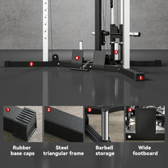 PURE Home Gym Machine, Multifunctional Gym Equipment with High and Low Pulleys, Pull Up Bar, 15-Position Adjustable Strength Training Workout Station for Full Body Fitness