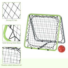 PURE Football Training Net, Soccer Kickback Target Goal Both Side Rebounder Net, Adjustable Angle Goal Training Set for Kids and Children to Practice in Playground, Backyard