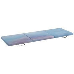 PURE 6FT Foldable Gymnastics Mat, Tri-Fold 2" Thick Crash Mat with Carry Strap Handles for Home Training, Sky Blue
