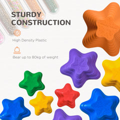 Outsunny Balance Stepping Stones Kids, 6-Piece Starfish Style Non-slip Obstacle Course, Stackable Balance Blocks, Garden Sensory Toys for Toddler 3-8 Years, Indoor Outdoor, Multicoloured