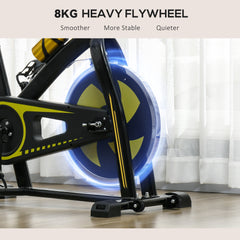PURE Exercise Bike, Indoor Stationary Bike, Cycling Machine with Adjustable Seat and Resistance for Home Gym Workout, Yellow