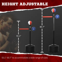 PURE Adjustable Speed Bag, Boxing Bag, with Sand, Reflex Bar, Punching Pad, Multicoloured