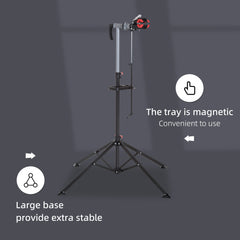 PURE Folding Bike Repair Stand Bicycle Bike Stand For Maintenance Display Cycle Rack with Tool Tray, Height Adjustable