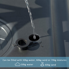 PURE 2.6-3.1m Adjustable Basketball Hoop and Basketball Stand w/ Backboard and Weighted Base, Portable on Wheels, Black