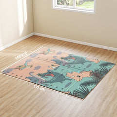 PURE Dinosaur-Themed Baby Plat Mat Double Sided, Foldable, Water-Resistant for Outdoor/Indoor, 177 x 146 x 1.5cm